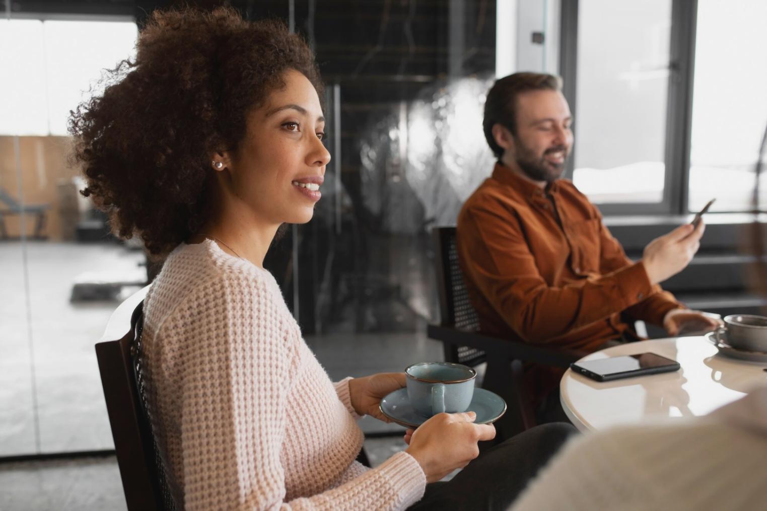 Professional learning environment with flexible seating arrangements and modern technology